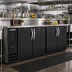 Thumbnail image #2 for Beverage-Air 48-Inch Two-Section Pass-Thru Open Food-Rated Back Bar Refrigerator, 4 Solid Doors, Black