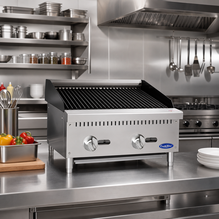 Product image #3 for CookRite 24-Inch Countertop Natural Gas Charbroiler with 2 Burners