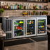 Thumbnail image #2 for 84-Inch Self-Contained Three-Section Back Bar Refrigerator with Glass Doors