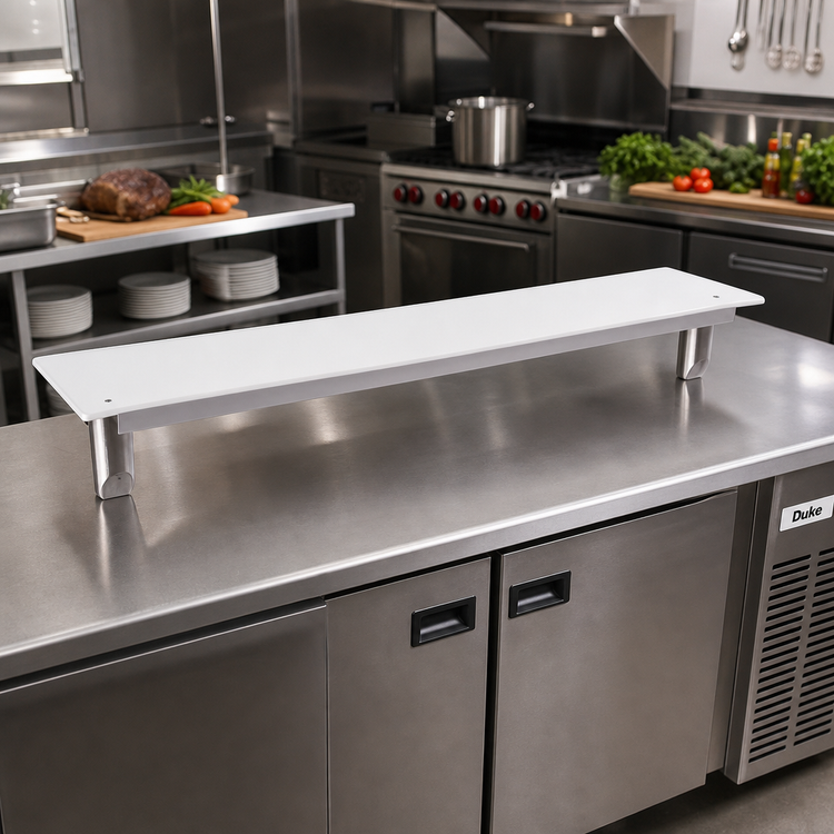 Product image #2 for Duke 32-Inch Steam Table Carving Board with Stainless Steel Shelf and Removable White Poly Board
