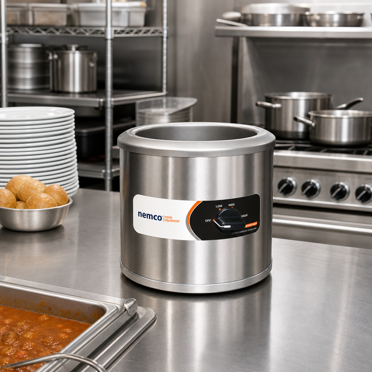 Product image #2 for Countertop Round Wet Food Warmer, 7 Quart, Stainless Steel, 220V Export Model