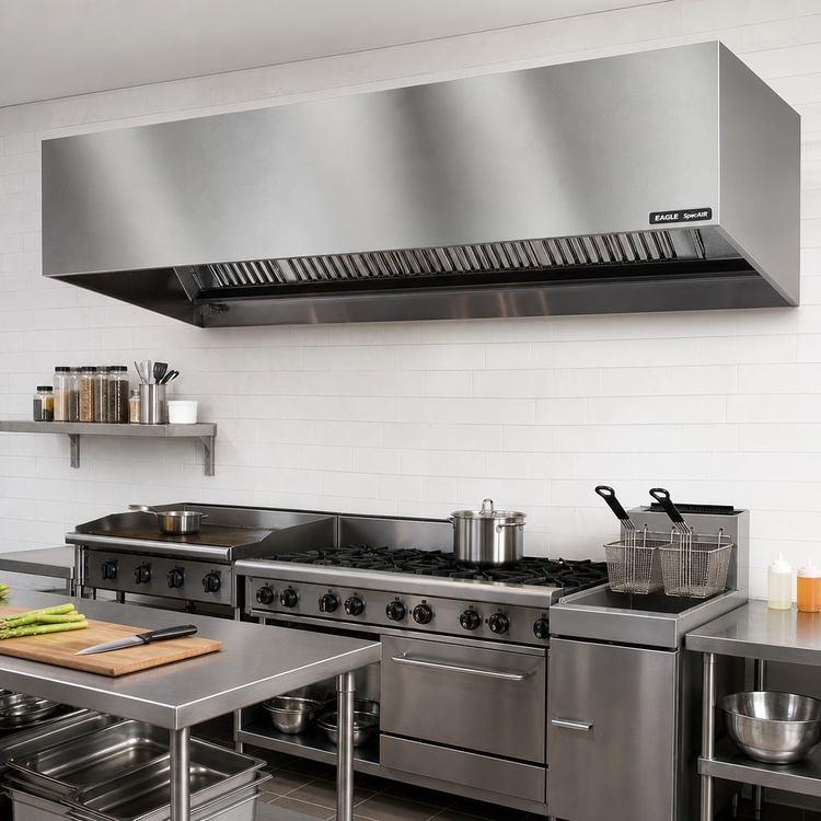 Product image #2 for Eagle SpecAIR HEB96-126 126-Inch Wall Type Exhaust-Only Commercial Kitchen Hood