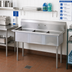 Thumbnail image #2 for Turbo Air 3-Compartment Stainless Steel Floor Sink with 11-Inch Backsplash, 60-Inch Wide, 18 x 18 x 14-Inch Bowls