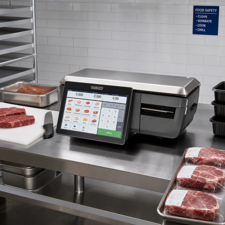 Product image #2 for Hobart Weigh/Wrap GTS-DA Commercial Portion Control Food Scale/Printer with 10.1-Inch Operator Display, No Customer Display
