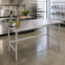 Thumbnail image #2 for Advance Tabco 84-Inch x 30-Inch 14-Gauge 304 Stainless Steel Work Table with Countertop Non-Drip Edge and Galvanized Open Base