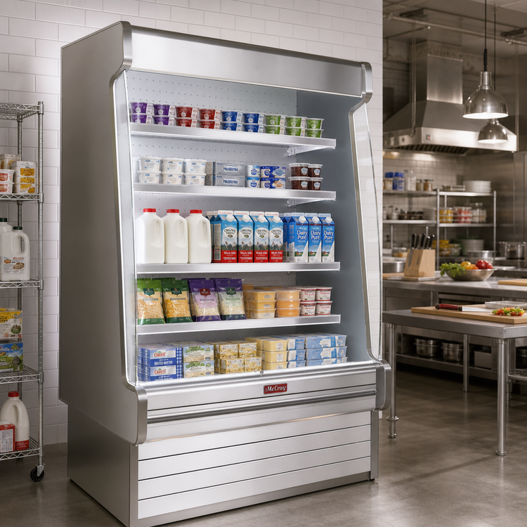 Product image #2 for Howard-McCray 35E Series 123-Inch Remote Dairy Open Merchandiser with LED Shelves, Stainless Steel