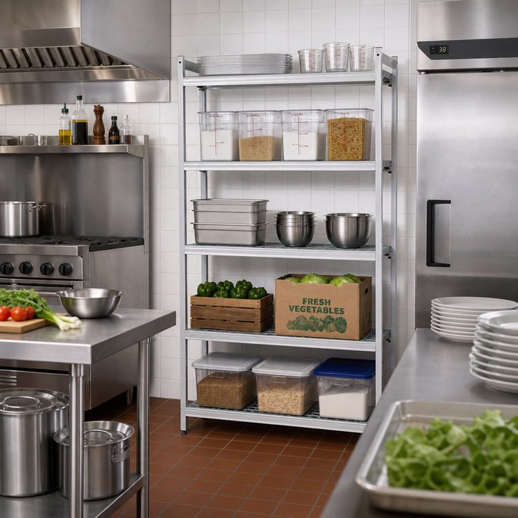 Product image #2 for Fermostock 5-Tier Polymer Shelving Expansion Kit, 26 Inch W x 22 Inch D x 83 Inch H