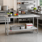 Thumbnail image #2 for Duke Manufacturing 416-2448 48-Inch Stainless Steel Work Table, 24-Inch Deep, Flat Top, Galvanized Undershelf
