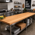 Thumbnail image #2 for John Boos Appalachian Red Oak Blended-Rail Edge-Grain Island Countertop, 132 x 27 x 1-1/2 Inch, Varnique Finish