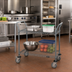 Thumbnail image #2 for 30 x 21 x 37.5 Inch 2-Shelf Gray Epoxy Antimicrobial Utility Bus Cart with U-Handles