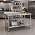 Thumbnail image #2 for BlendPort Deluxe Series Stainless Steel Work Table with Rear Upturn and Adjustable Undershelf, 84 x 30 Inches