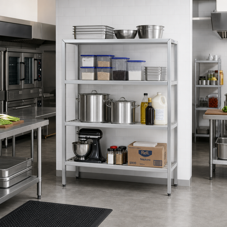 Product image #2 for New Age H.D. Series 4-Tier Heavy-Duty All-Welded Aluminum Shelving Unit, 42 x 20 x 72 Inches