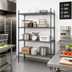 Thumbnail image #2 for Mixrite 4-Shelf Epoxy Wire Shelving Unit, 60 x 24 x 74 Inches, Slate Gray