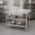 Thumbnail image #2 for 30-Inch x 24-Inch Adjustable 18/430 Stainless Steel Undershelf for Uni-Lok® Hat Channel Frame Tables