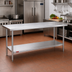 Thumbnail image #2 for Duke 108-Inch Stainless Steel Work Table with Undershelf, Flat Top, Without Splash, 36-Inch High