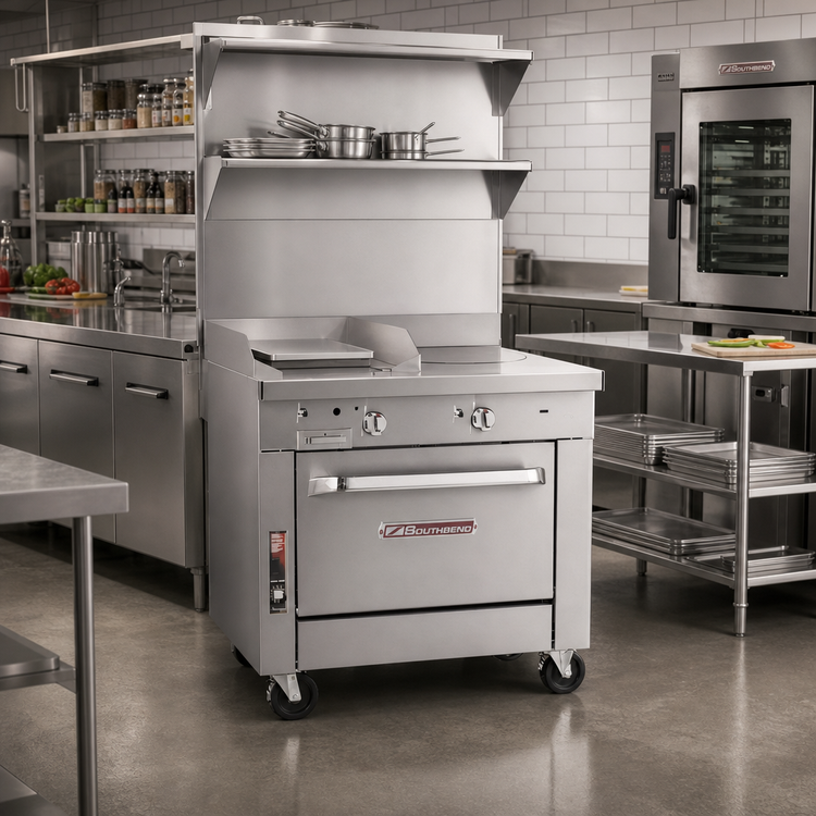 Product image #2 for Southbend Platinum 32-Inch Gas Sectional Range with Full-Width Graduated Hot Top and Convection Oven Base