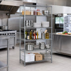 Thumbnail image #2 for Redi-Pak 5-Tier Wire Shelving Unit, 36W x 18D x 74H, Pewter Gray Epoxy
