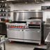 Thumbnail image #2 for American Range 60-Inch Gas Restaurant Range with 4 Open Burners, 36-Inch Raised Griddle/Broiler, and Double Storage Base Cabinets