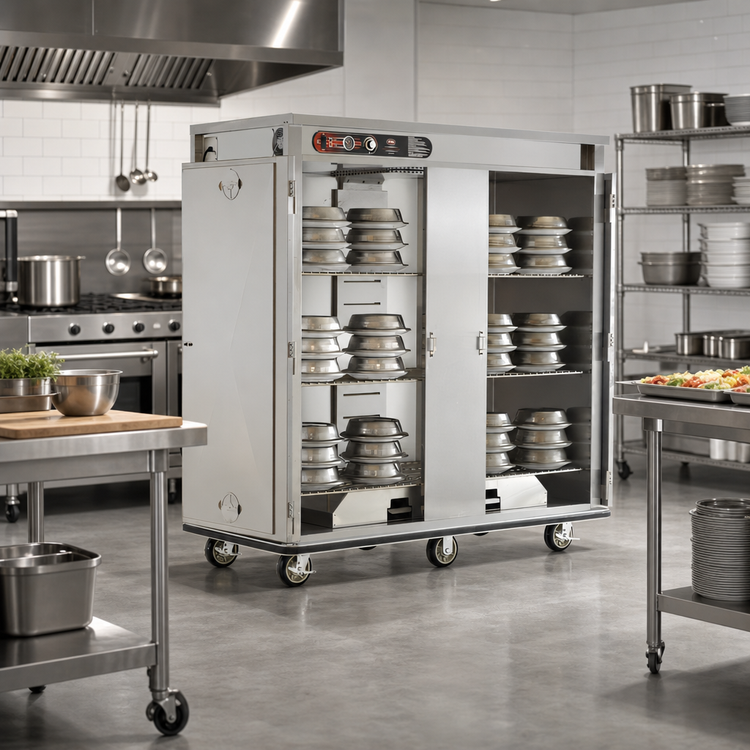 Product image #2 for FWE E-Series XL Electric Heated Banquet Transport Cabinet, Double Door, 180 Covered Plate Capacity