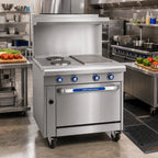 Thumbnail image #2 for Imperial (Middleby) Spec Series IHR-4-1HT-E-M 36-Inch Heavy-Duty Electric Countertop Range with 4 Round Elements and 12-Inch Hot Top