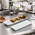 Thumbnail image #2 for Trapezoid Slim Rim Melamine Serving Platter, 22-7/8 x 8-1/4 Inch, White