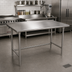 Thumbnail image #2 for Advance Tabco 72 Inch x 36 Inch 14-Gauge 304 Stainless Steel Open Base Work Table with 1-1/2 Inch Rear Up-Turn