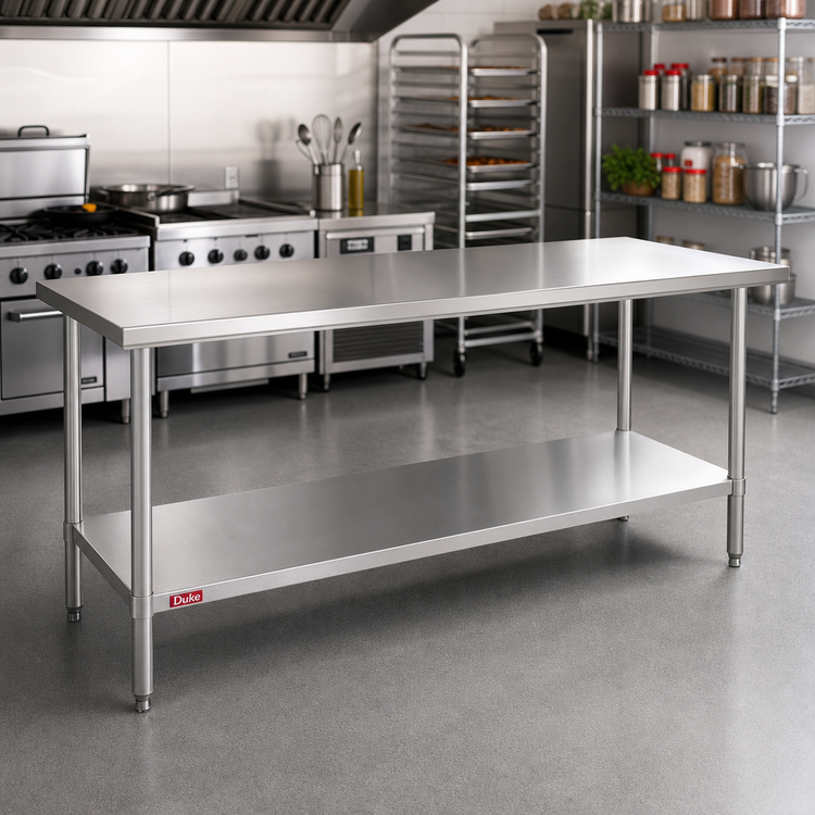 Product image #2 for Duke 108-Inch Stainless Steel Work Table with Undershelf, 36-Inch Deep, No Backsplash