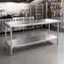 Thumbnail image #2 for Duke 108-Inch Stainless Steel Work Table with Undershelf, 36-Inch Deep, No Backsplash