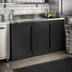 Thumbnail image #3 for Perlick PTR72 72-Inch Three-Section Remote Pass-Thru Back Bar Refrigerator with 6 Hinged Solid Doors, Black Exterior