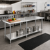 Thumbnail image #2 for Steel Works Stainless 84-Inch x 24-Inch x 34-Inch Stainless Steel Work Table with Undershelf