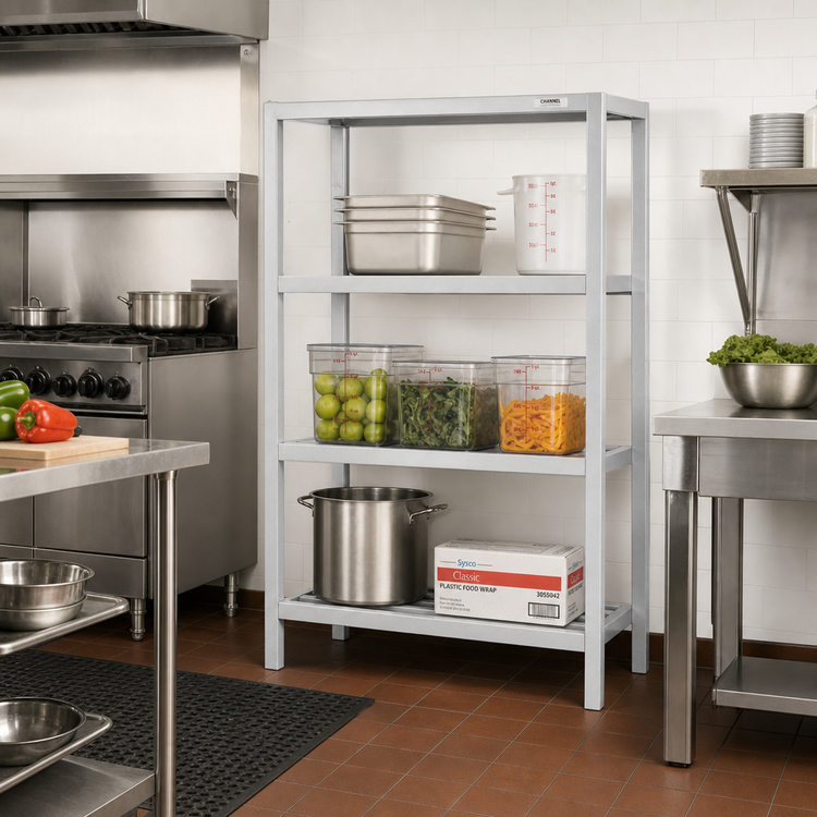 Product image #2 for Channel Lifetime Tough 3-Shelf Tubular Aluminum Dunnage Shelving, 48 x 24 x 64 Inches