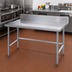 Thumbnail image #2 for Advance Tabco 48 Inch x 36 Inch 16-Gauge 304 Stainless Steel Top Work Table with 5 Inch Backsplash and Galvanized Open Base