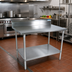 Thumbnail image #2 for BK Resources 72 x 30 Inch Stainless Steel 5 Inch Riser Work Table with Galvanized Undershelf