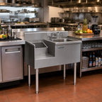 Thumbnail image #2 for Eagle Group 1800 Series BD24-18L 24-Inch Stainless Steel Underbar Sink/Blender Module with Right Sink Bowl and Left Liquid Waste Chute
