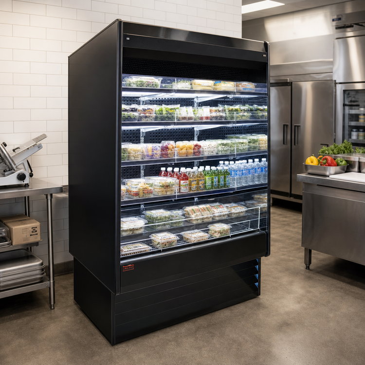 Product image #2 for Howard-McCray 35E Series Remote Open-Air Cooler Merchandiser, 39 Inch Wide, 4 Lighted Shelf Rows