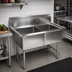 Thumbnail image #2 for BK Resources 37-Inch Two-Compartment Stainless Steel Sink with 9-Inch Backsplash and 16 x 20 x 12 Bowls