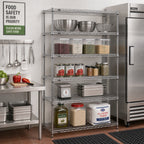 Thumbnail image #2 for Metro Super Erecta 5AN517BR 24"W x 24"D x 74"H Add-On Wire Shelving Unit, 5 Shelves, Brite Finish
