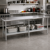 Thumbnail image #2 for Eagle Spec-Master 108-Inch x 24-Inch 14-Gauge Stainless Steel Work Table with Adjustable Galvanized Undershelf