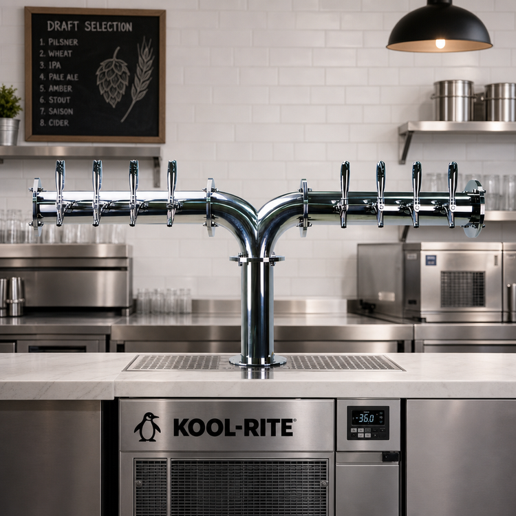 Product image #2 for Titan Y-Style Countertop 8-Faucet Glycol-Cooled Draft Beer Tower with Kool-Rite Integrated Module