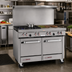 Thumbnail image #2 for Southbend S-Series 48-Inch Gas Restaurant Range with 2 Open Burners, 36-Inch Griddle, Convection Oven and Cabinet Base
