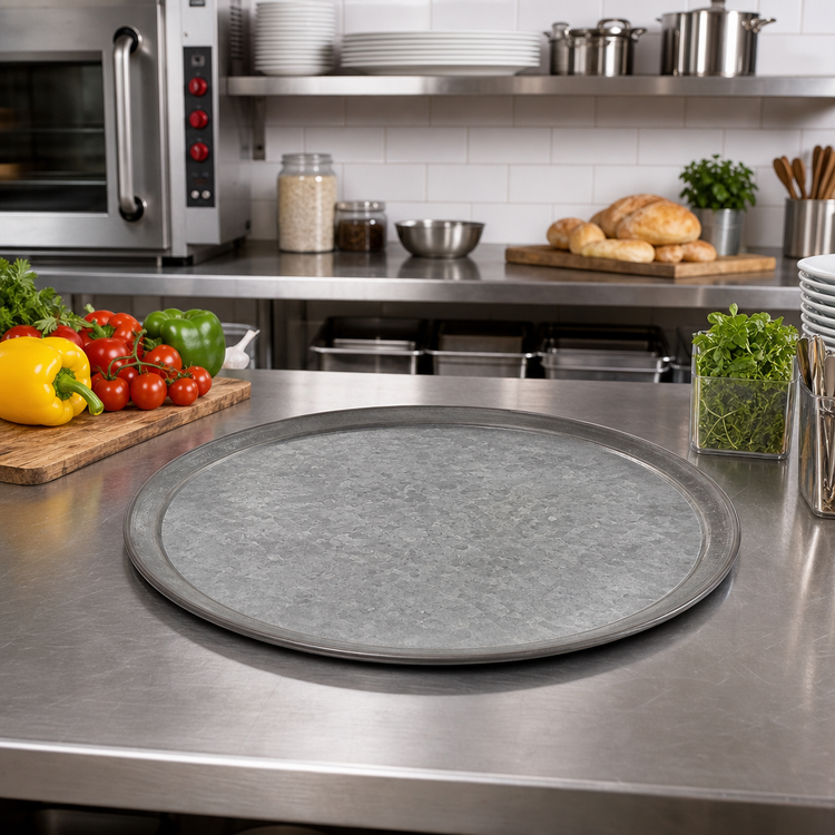 Product image #2 for American Metalcraft GTP18 18-Inch Round Onyx Galvanized Serving Tray/Pan