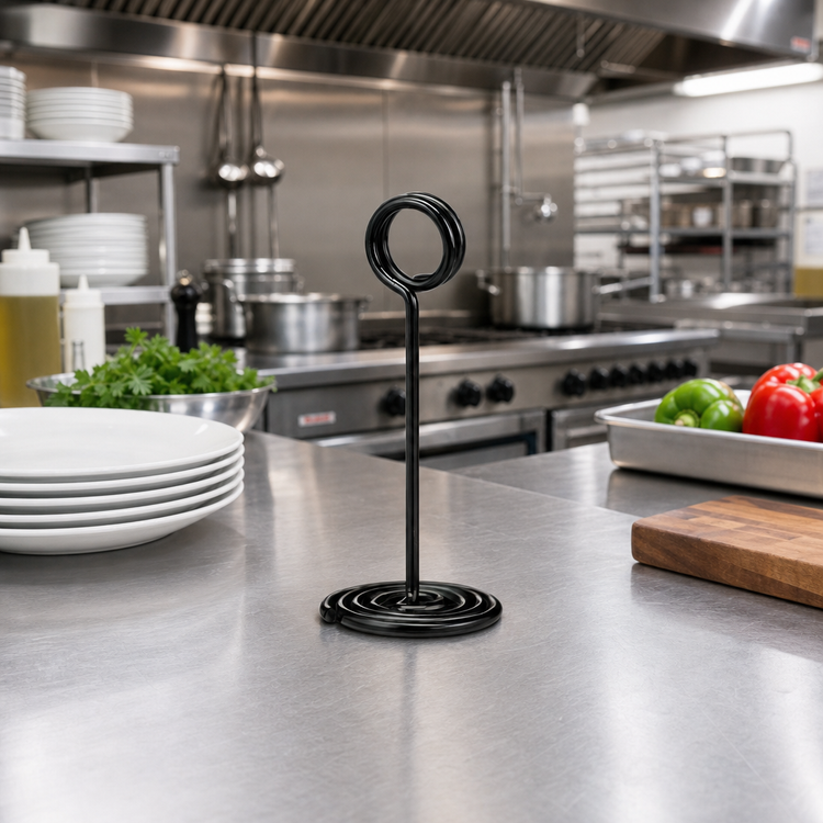 Product image #2 for 4-Inch Black Wire Loop Table Number Stand with Round Swirl Base