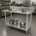 Thumbnail image #2 for Advance Tabco Special Value 84-Inch x 30-Inch Heavy Duty 304 Stainless Steel Work Table with 5-Inch Backsplash and Adjustable Undershelf