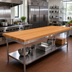 Thumbnail image #2 for John Boos Appalachian Red Oak Edge Grain Island Countertop with Full-Length Rails, 108 x 32 x 1-1/2 Inch, Penetrating Oil Finish