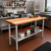 Thumbnail image #2 for John Boos SNS1860 Wood Top Work Table, 60 x 18 Inches, Edge Grain Northern Hard Rock Maple, Stainless Steel Legs, Adjustable Undershelf
