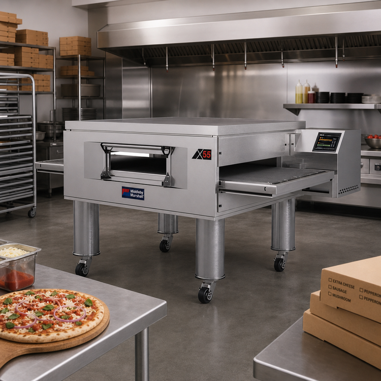 Product image #2 for Middleby Marshall X55GWB Energy Management Wide-Belt Gas Conveyor Oven, 55-Inch Chamber