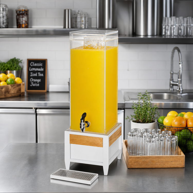 Product image #2 for Monterey 3 Gallon Single Beverage Dispenser with Ice Chamber, Drip Tray, and Spigot - White