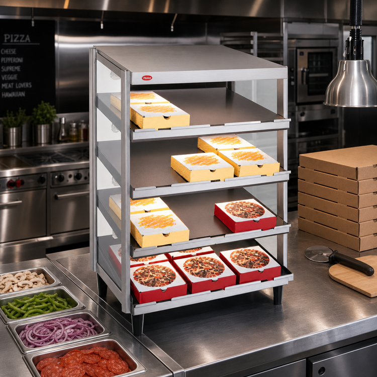 Product image #2 for Hatco Glo-Ray Pass-Thru Countertop Pizza Warmer with 4 Slanted Shelves