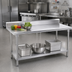 Thumbnail image #2 for Advance Tabco 72-Inch x 36-Inch Stainless Steel Work Table with 5-Inch Backsplash and Adjustable Undershelf