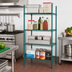 Thumbnail image #2 for Eagle Group Valu-Gard 4-Tier Starter Wire Shelving Unit, 24 x 24 x 74 Inches, Green Epoxy